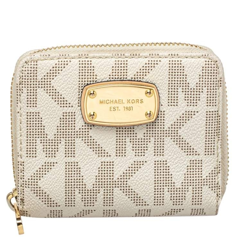 Michael Kors Gold and Cream Logo Wallet